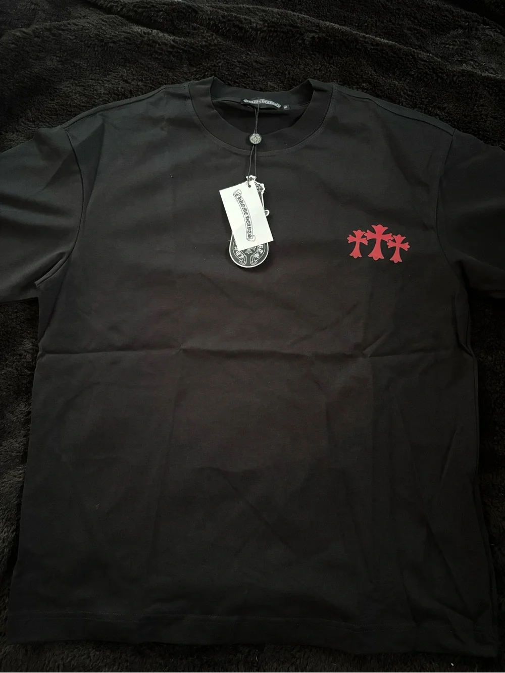 Chrome Hearts Black Short Sleeve Tee with White Logo - Picture 5 of 6